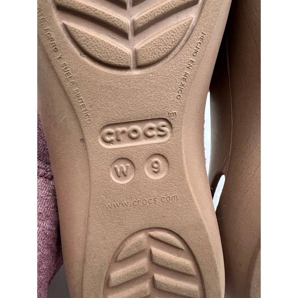 Crocs Sienna Flats Sz 9 Brown Tan Squared Toe Ballet Flats Women 202811 - Picture 11 of 12